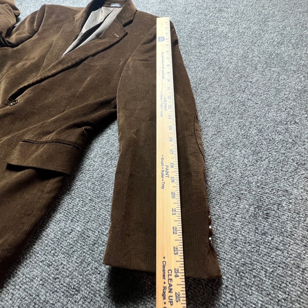 Stafford Signature Mens 44R Brown Corduroy Blazer Sportcoat Elbow Patches Jacket - Picture 7 of 16